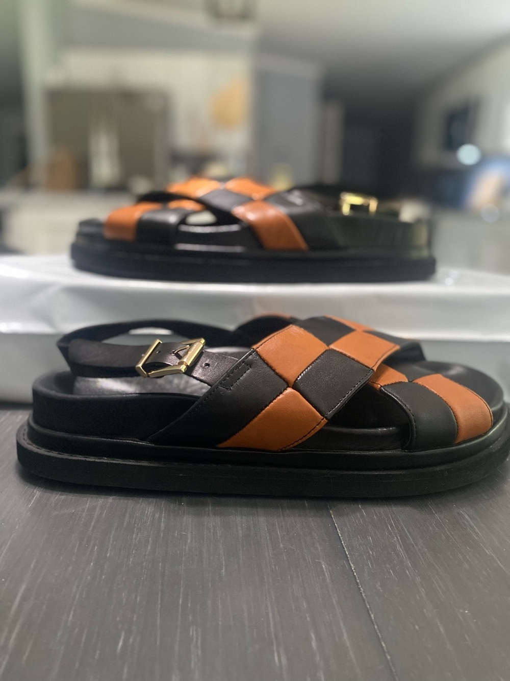 ALOHAS women Woven Sandals in Black and Brown